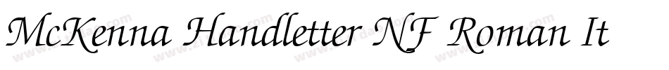 McKenna Handletter NF Roman Italic字体转换